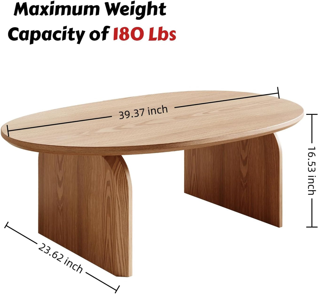 Natural Oak Oval Coffee Table