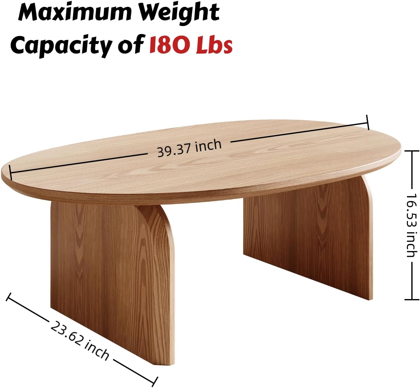Natural Oak Oval Coffee Table