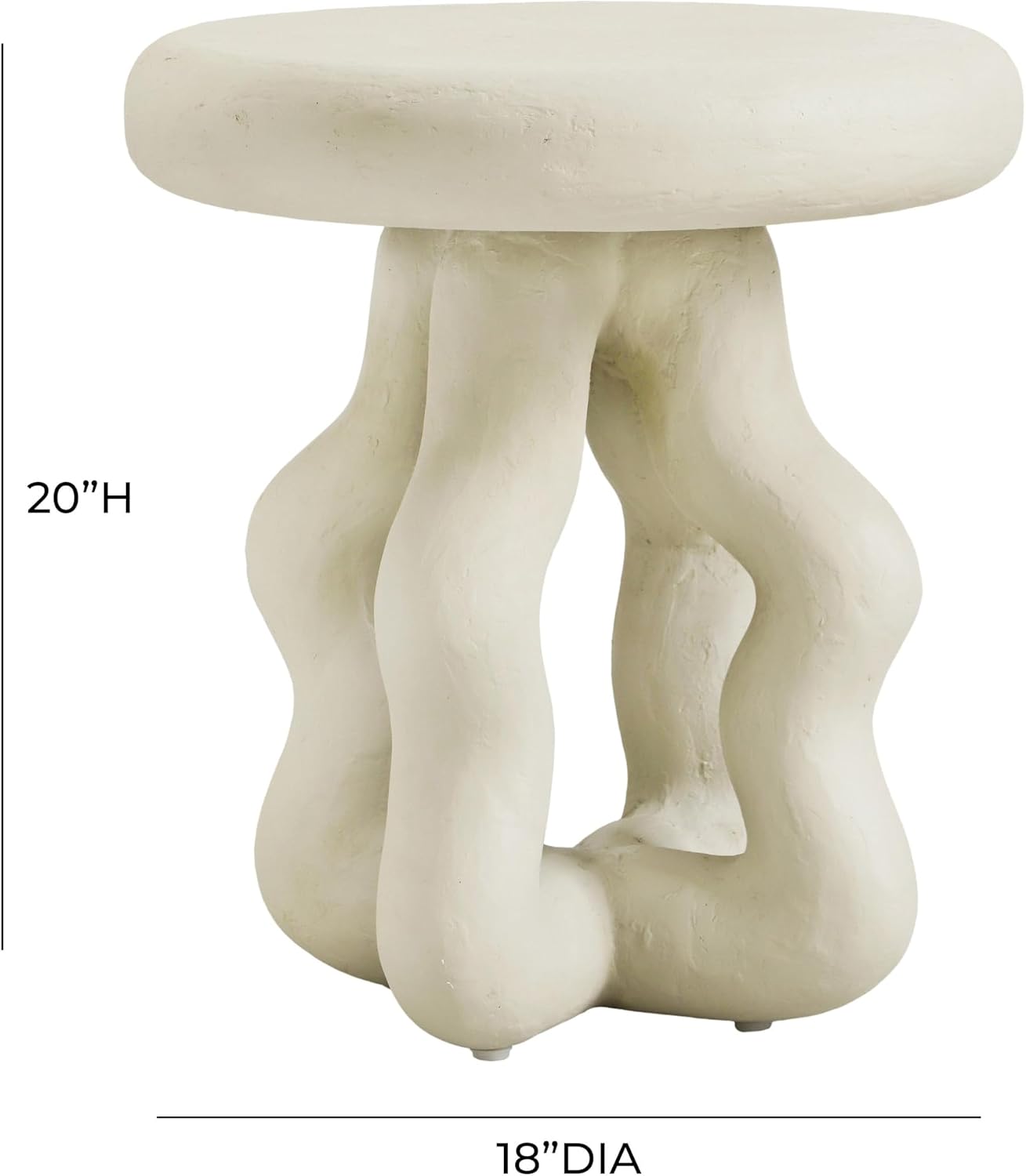 Maddie Cream Textured Side Table