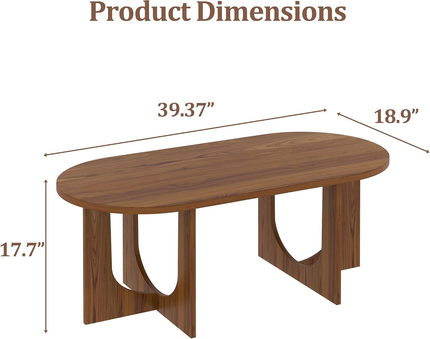Modern Oval Living Room Center Coffee Table