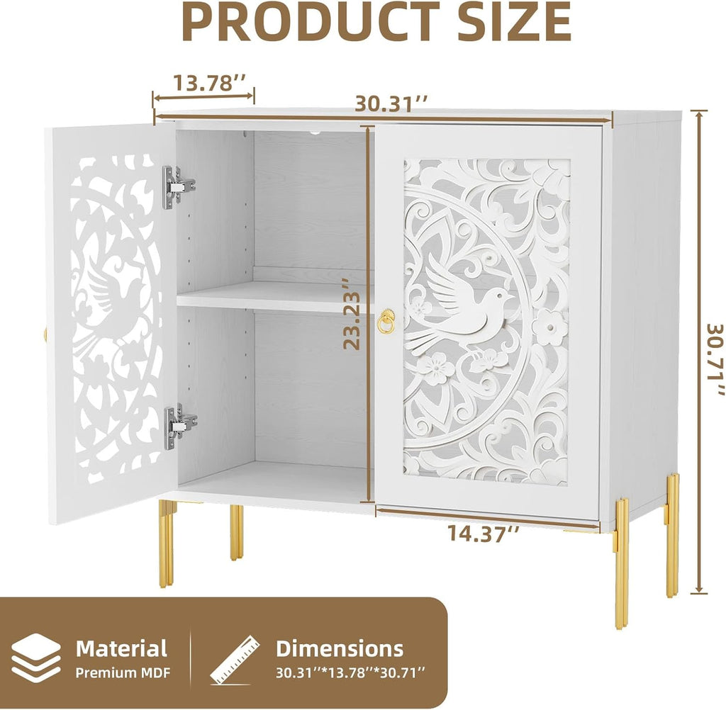 Hollow-Carved Accent Cabinet