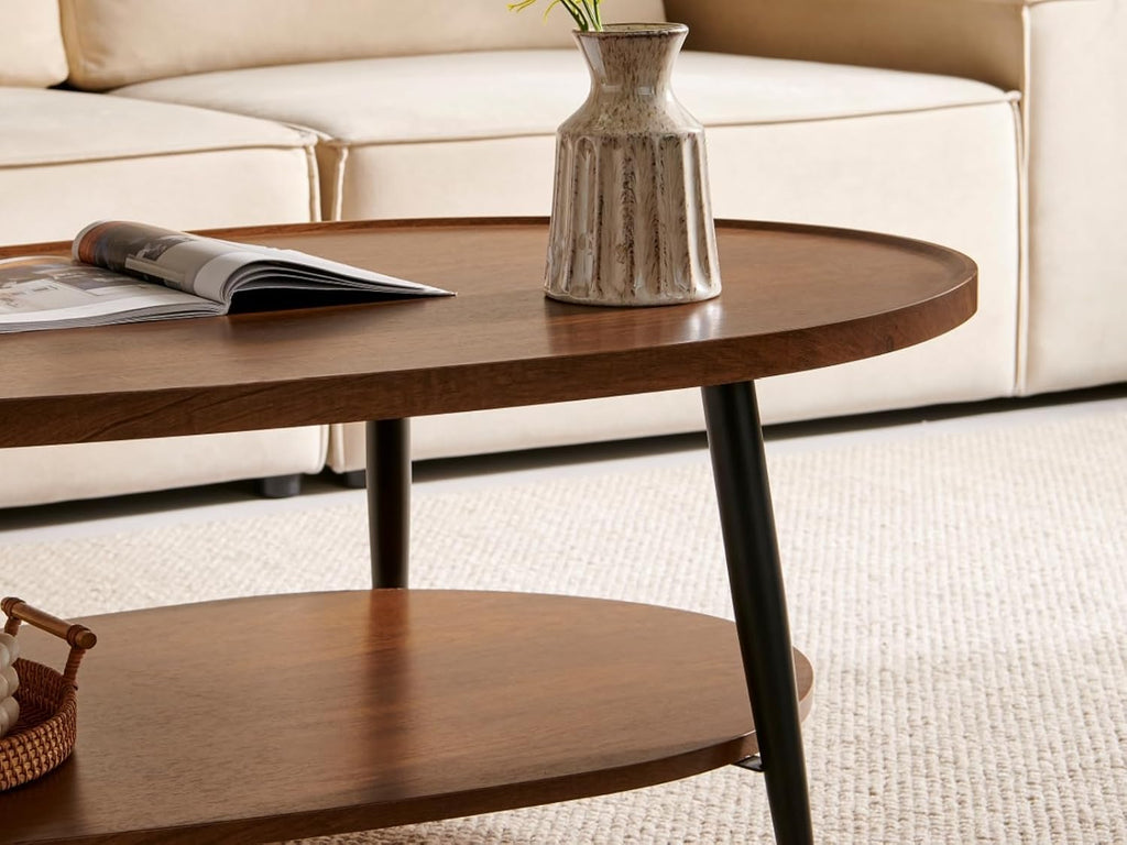 Oval Mid-Century 2-Tier Coffee Table