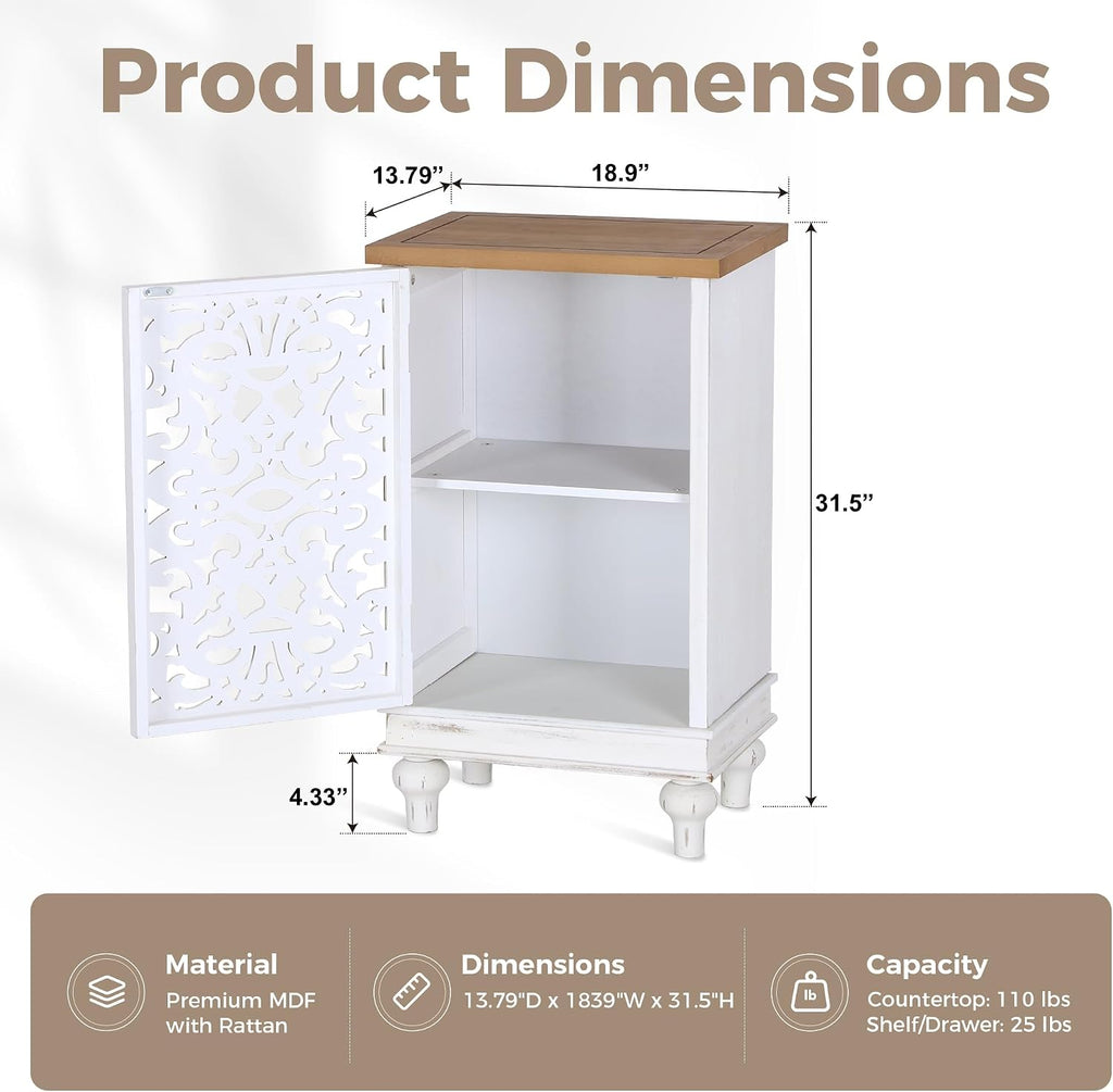 White Small Accent Cabinet