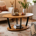 2-Tier Rustic Oval Coffee Table