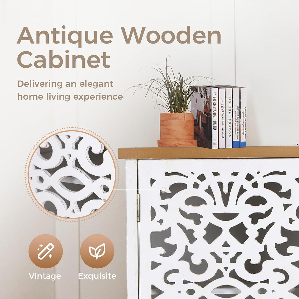 White Small Accent Cabinet