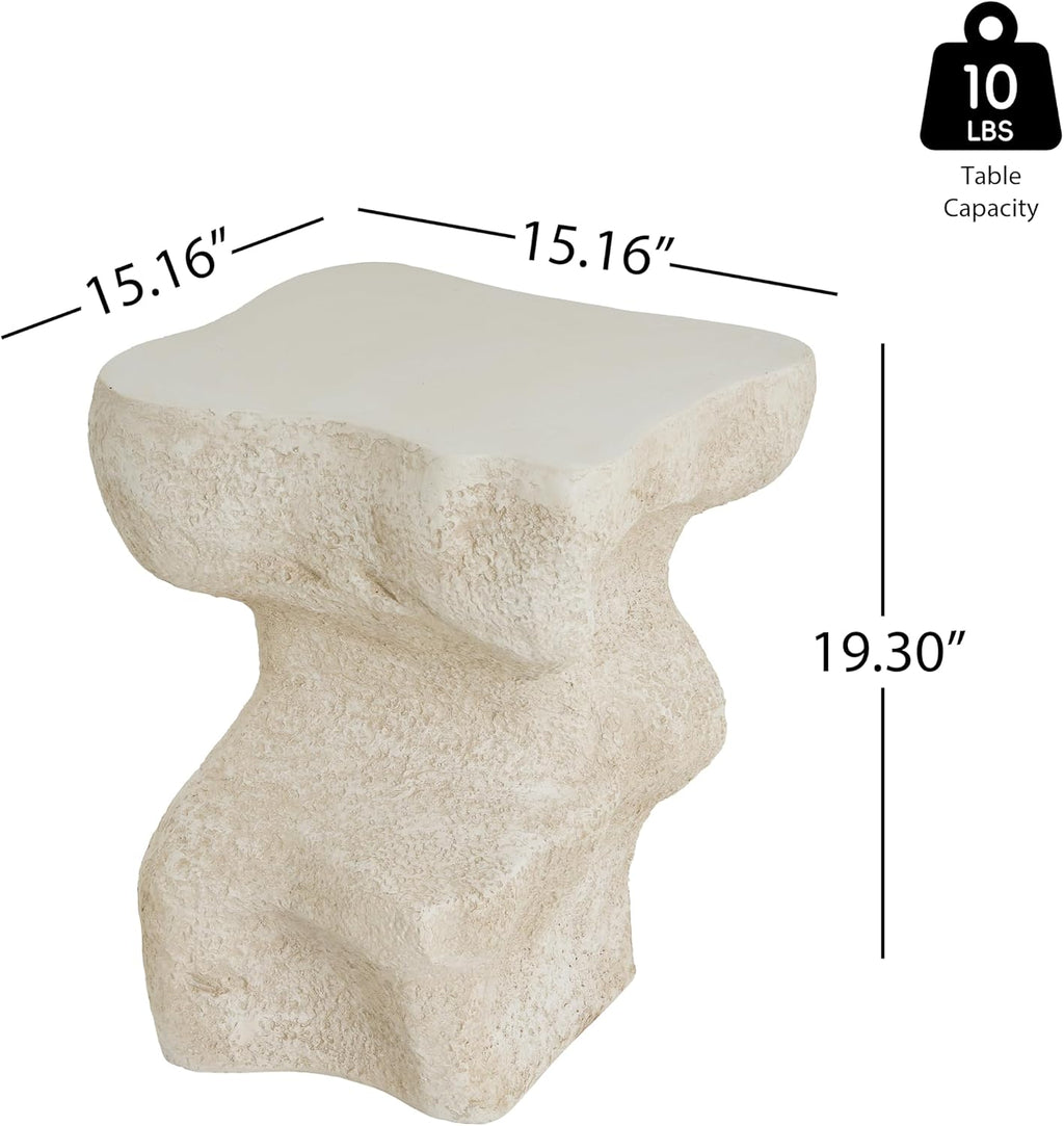Knight Home Naomi Beige MGO Square Side Table