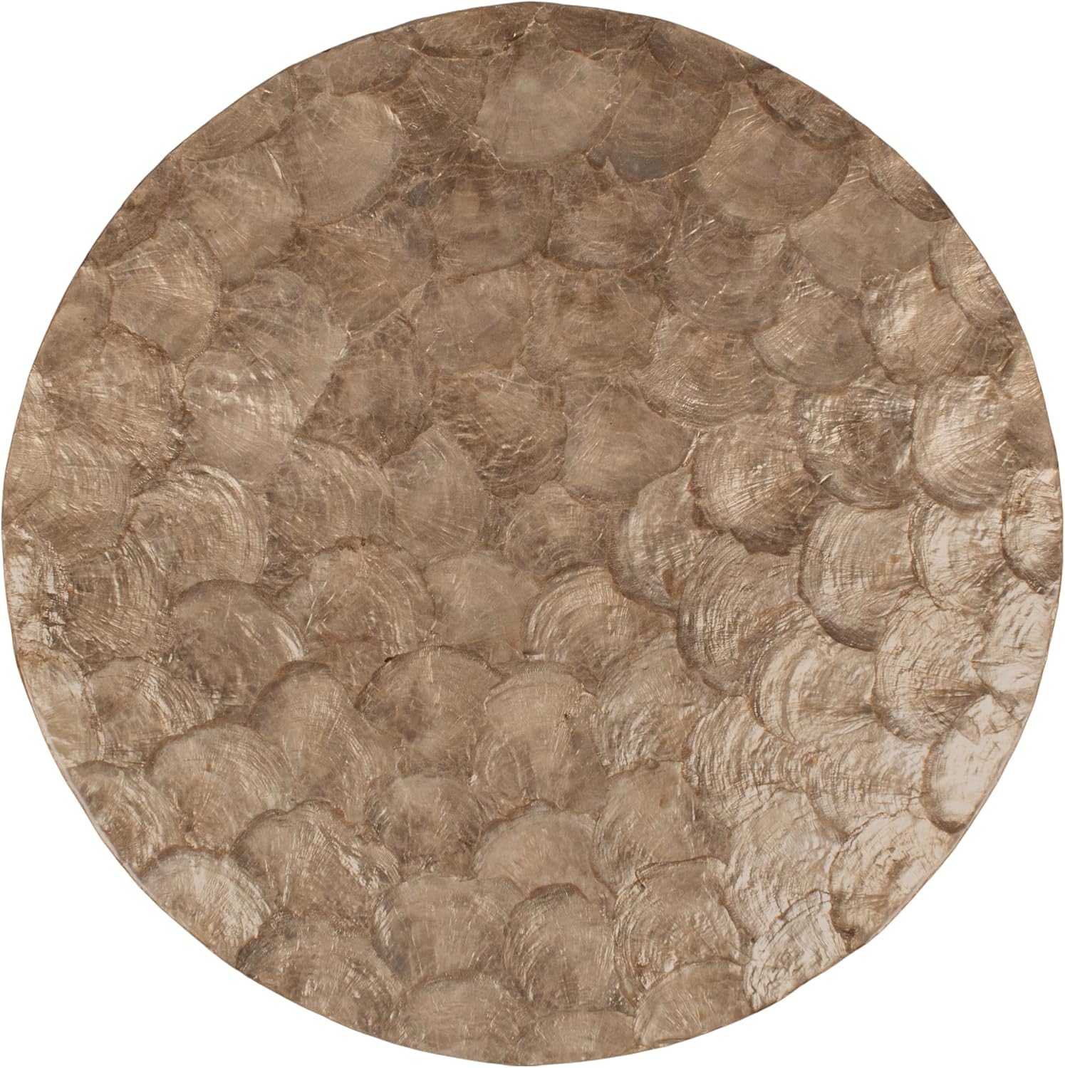 Brown Capiz Drum Side Table