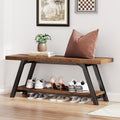 47" Rustic Storage Entryway Bench