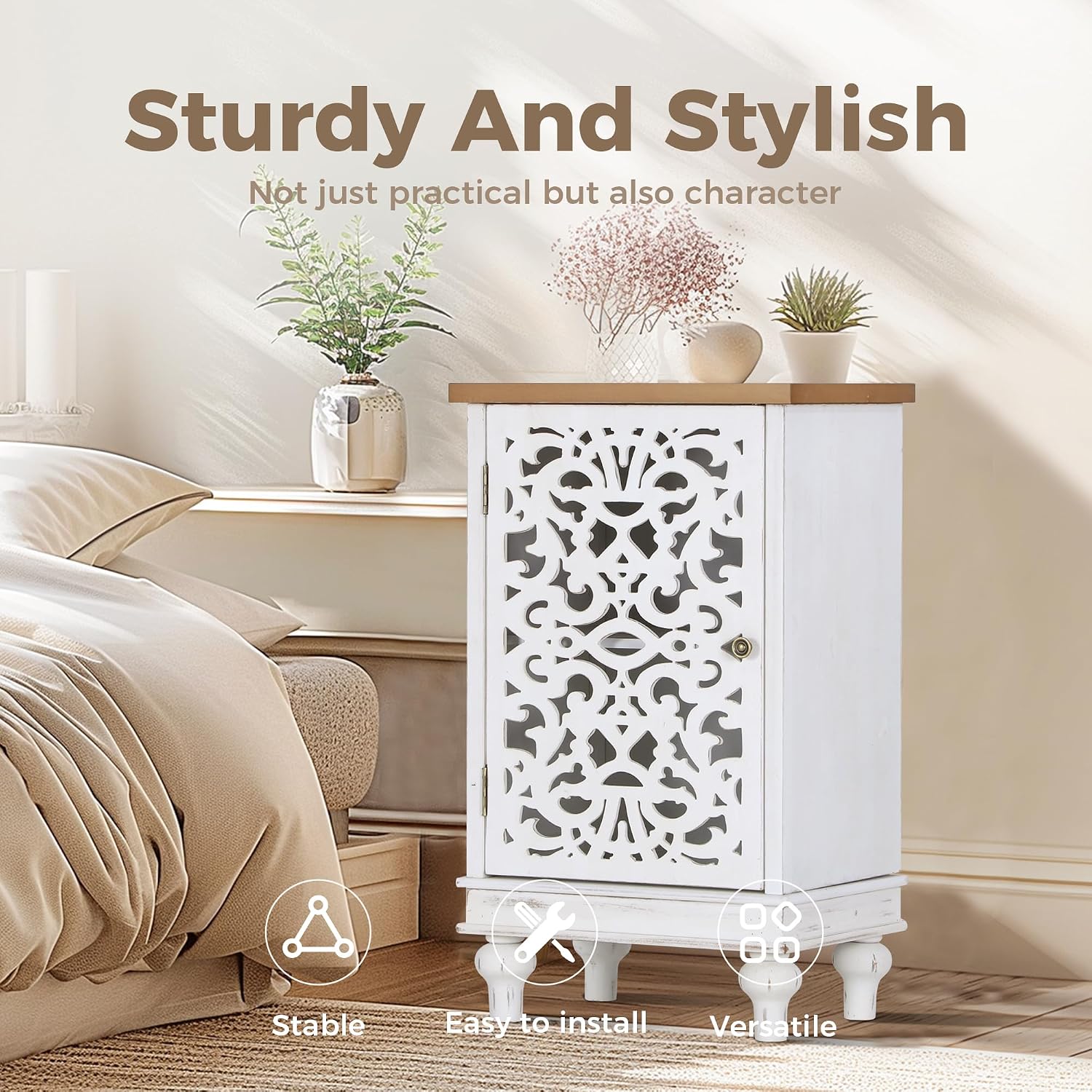 White Small Accent Cabinet