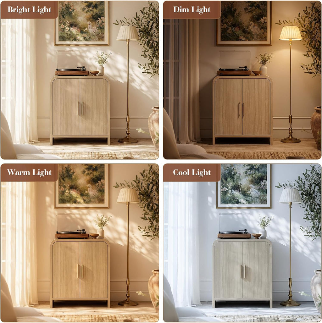 33.43" Curved 2-Door Modern Buffet Cabinet
