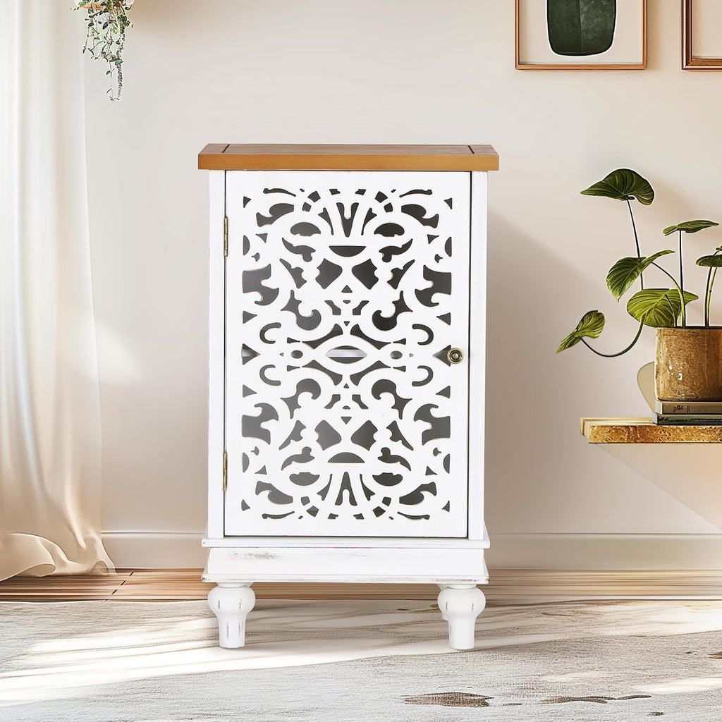 White Small Accent Cabinet