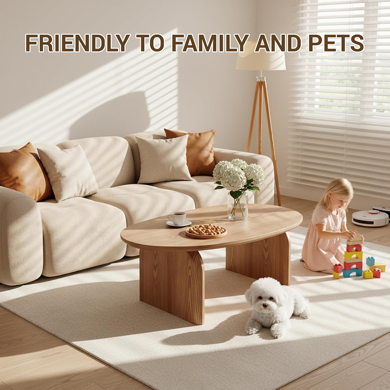 Natural Oak Oval Coffee Table