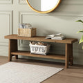 51.2" Farmhouse Wood Storage Bench