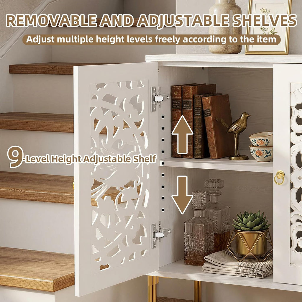Hollow-Carved Accent Cabinet