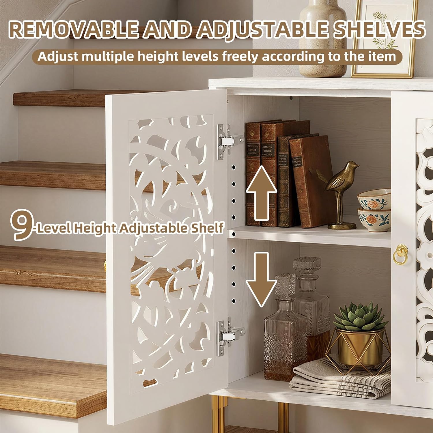 Hollow-Carved Accent Cabinet