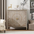 2-Door Carved Wood Sideboard Credenza
