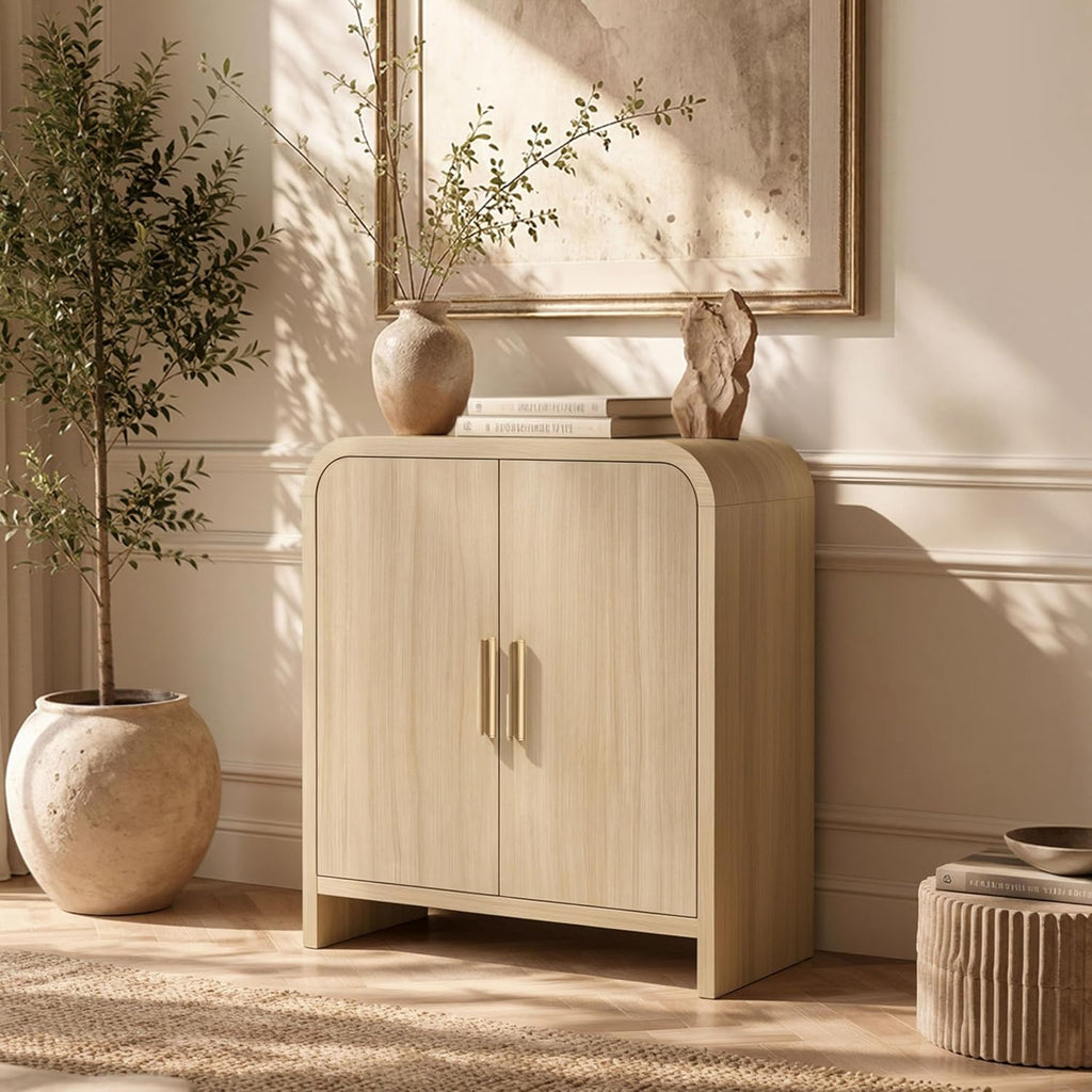 33.43" Curved 2-Door Modern Buffet Cabinet