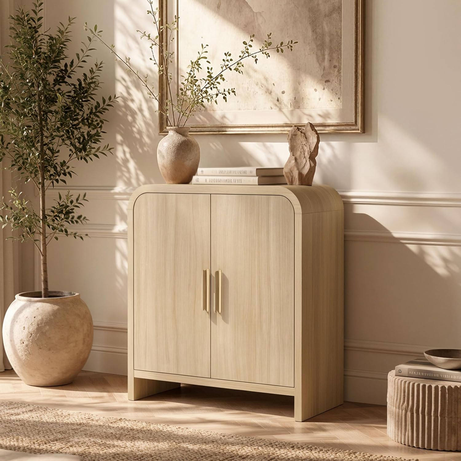 33.43" Curved 2-Door Modern Buffet Cabinet