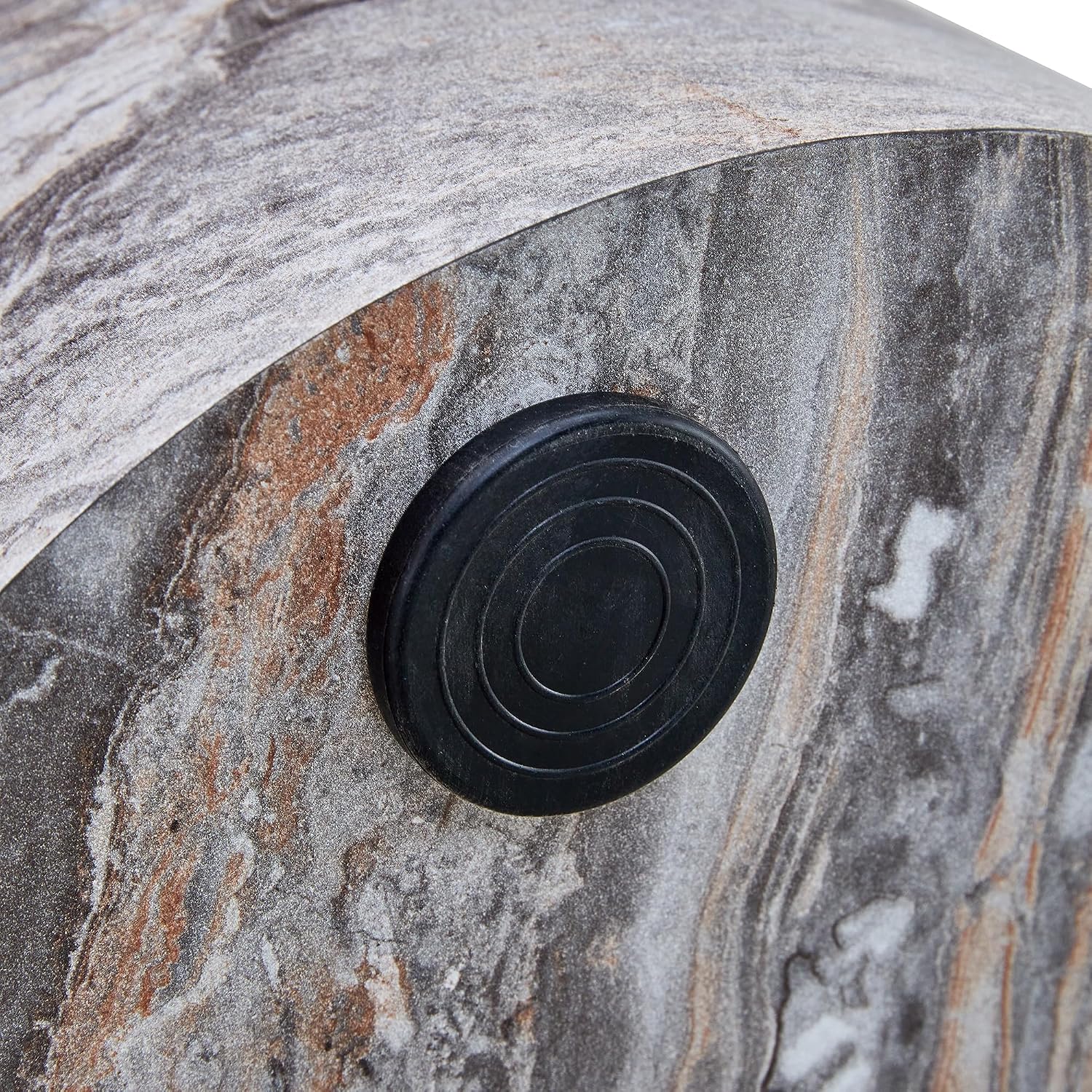 12" Marble Gray Wood Circle Side Table