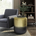 22" Antique Gold Round Metal Table