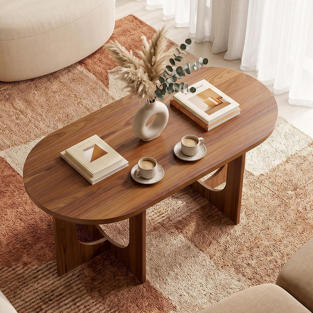 Modern Oval Living Room Center Coffee Table