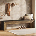 71" Black & Brown Farmhouse Entryway Bench