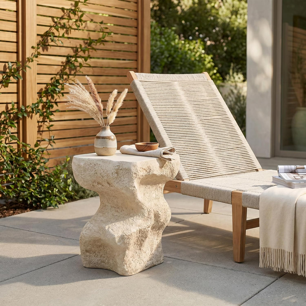 Knight Home Naomi Beige MGO Square Side Table