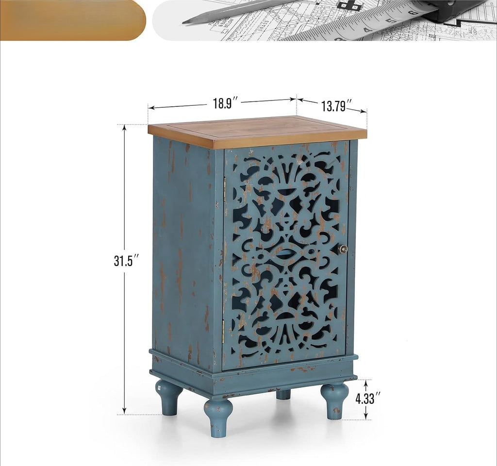 Carved Small Accent Cabinet